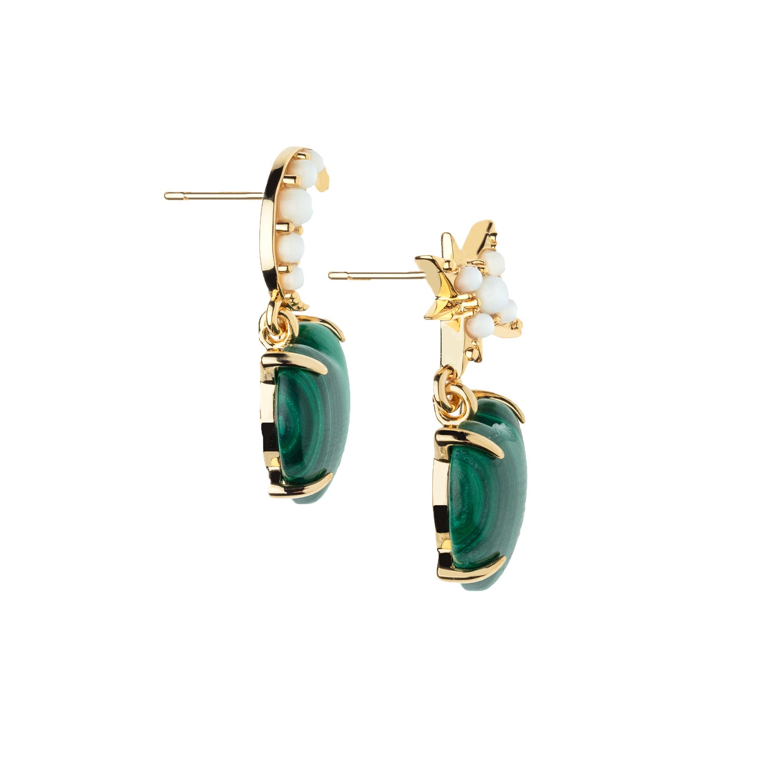 Side view of the love you to the moon and stars earrings 