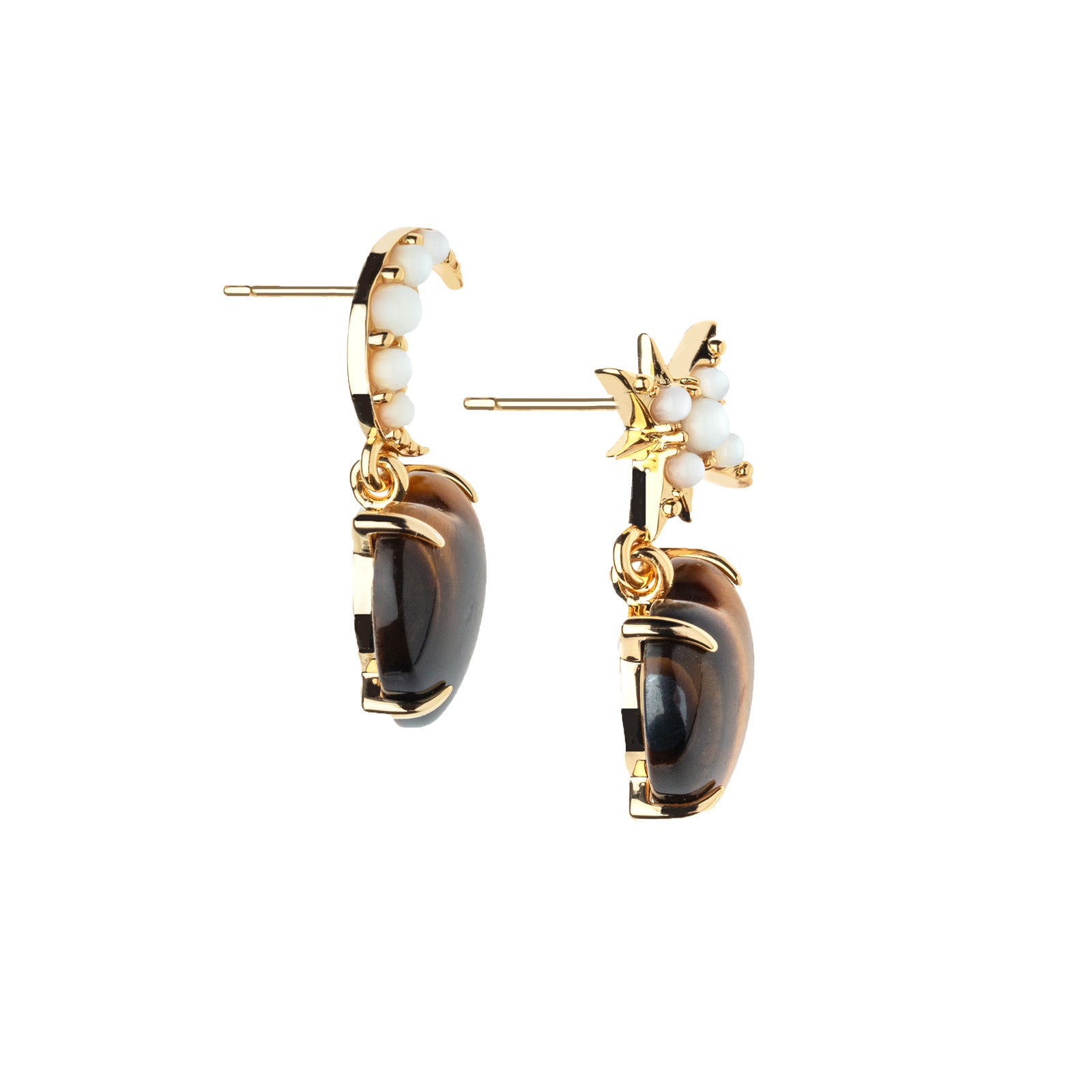 Side view of the love you to the moon and stars earrings