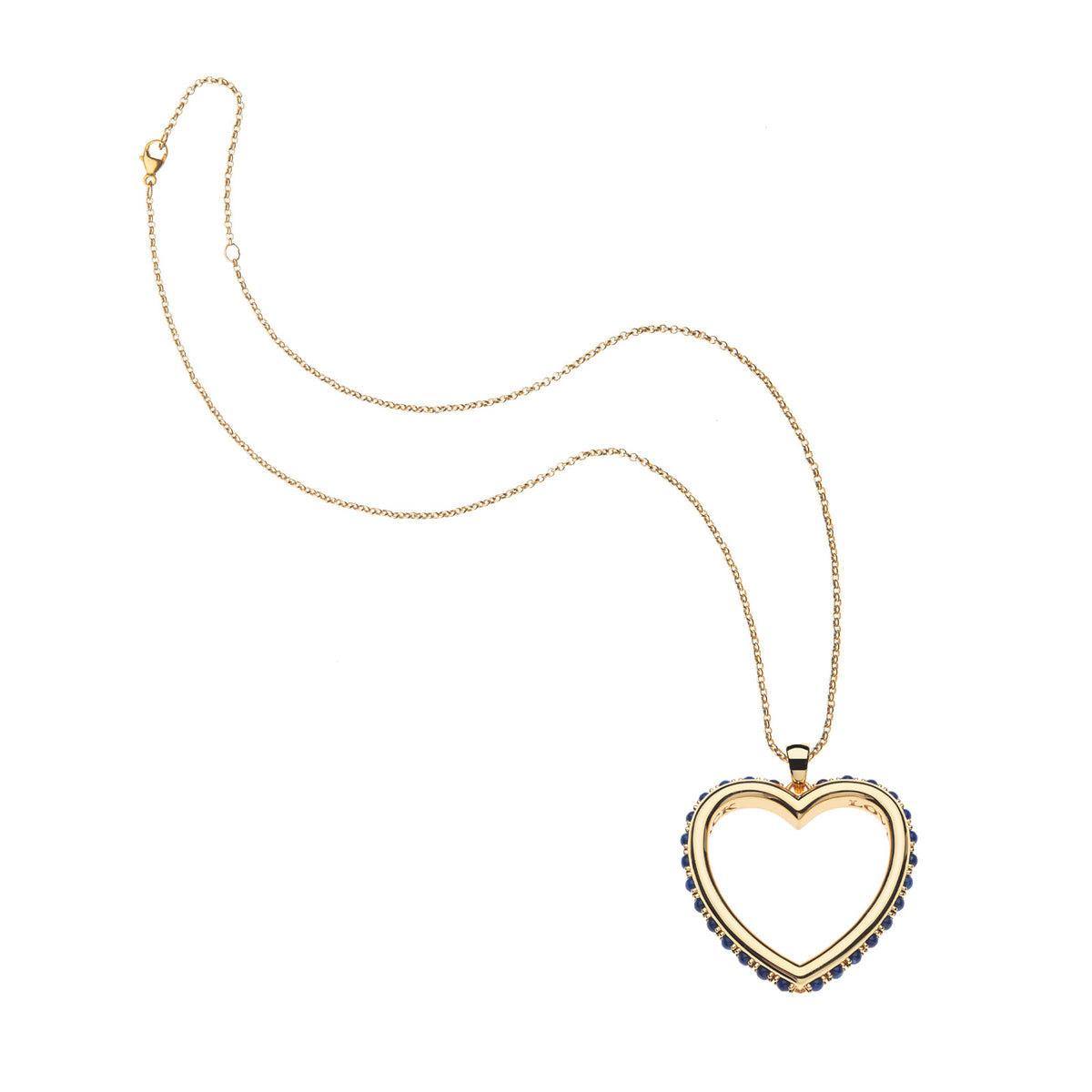 Love you to the moon and back heart on the classic rolo chain