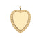 Shiny gold heart-shaped pendant with Roman Numbers and dots around the outer edge.