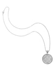 Silver Small Love Coin Pendant on classic rolo chain