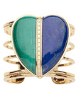 LOVE Split Carry Your Heart Cuff in Lapis and Malachite