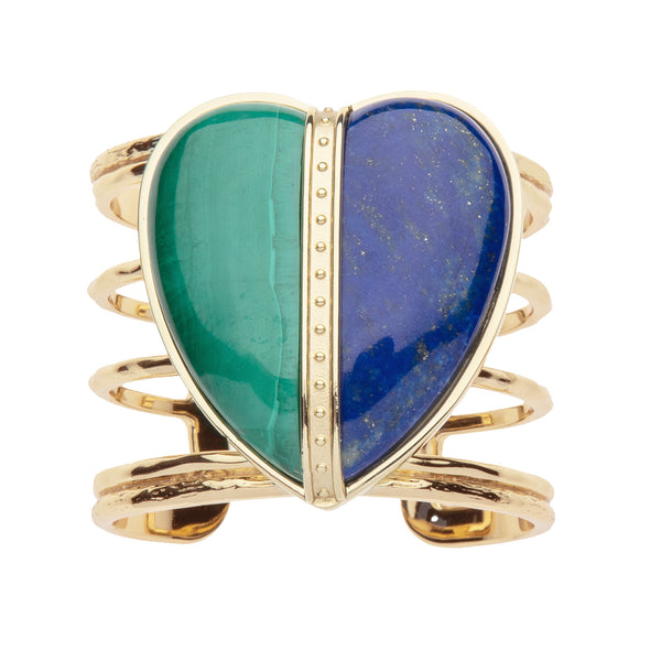 LOVE Split Carry Your Heart Cuff in Lapis and Malachite – Jane Win