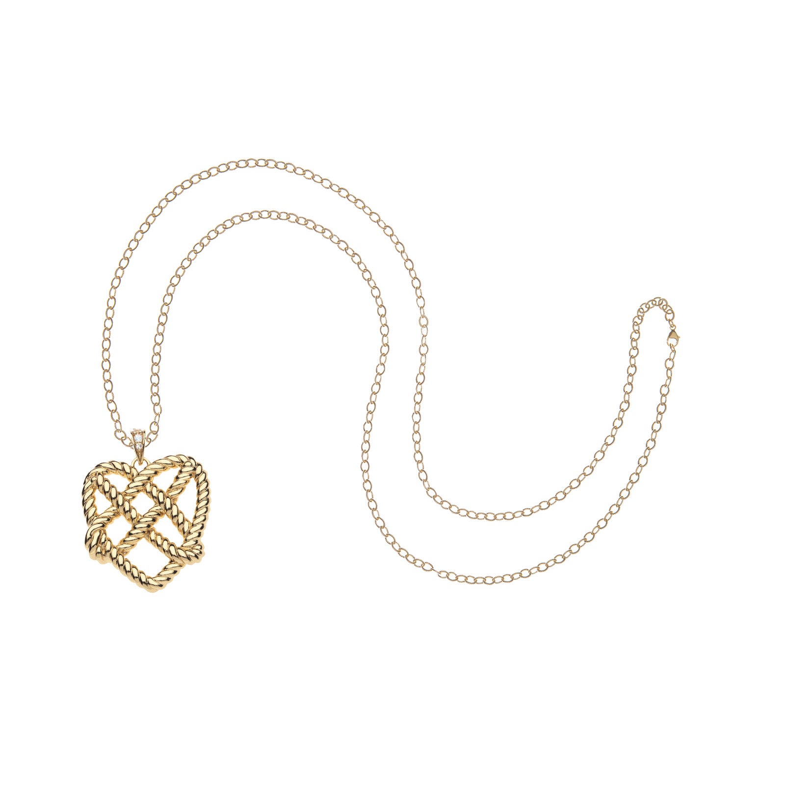 Love in a knot pendant on mini twist chain