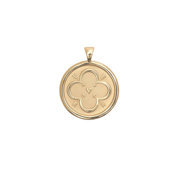 LOVE JW Small Pendant Coin in Solid Gold