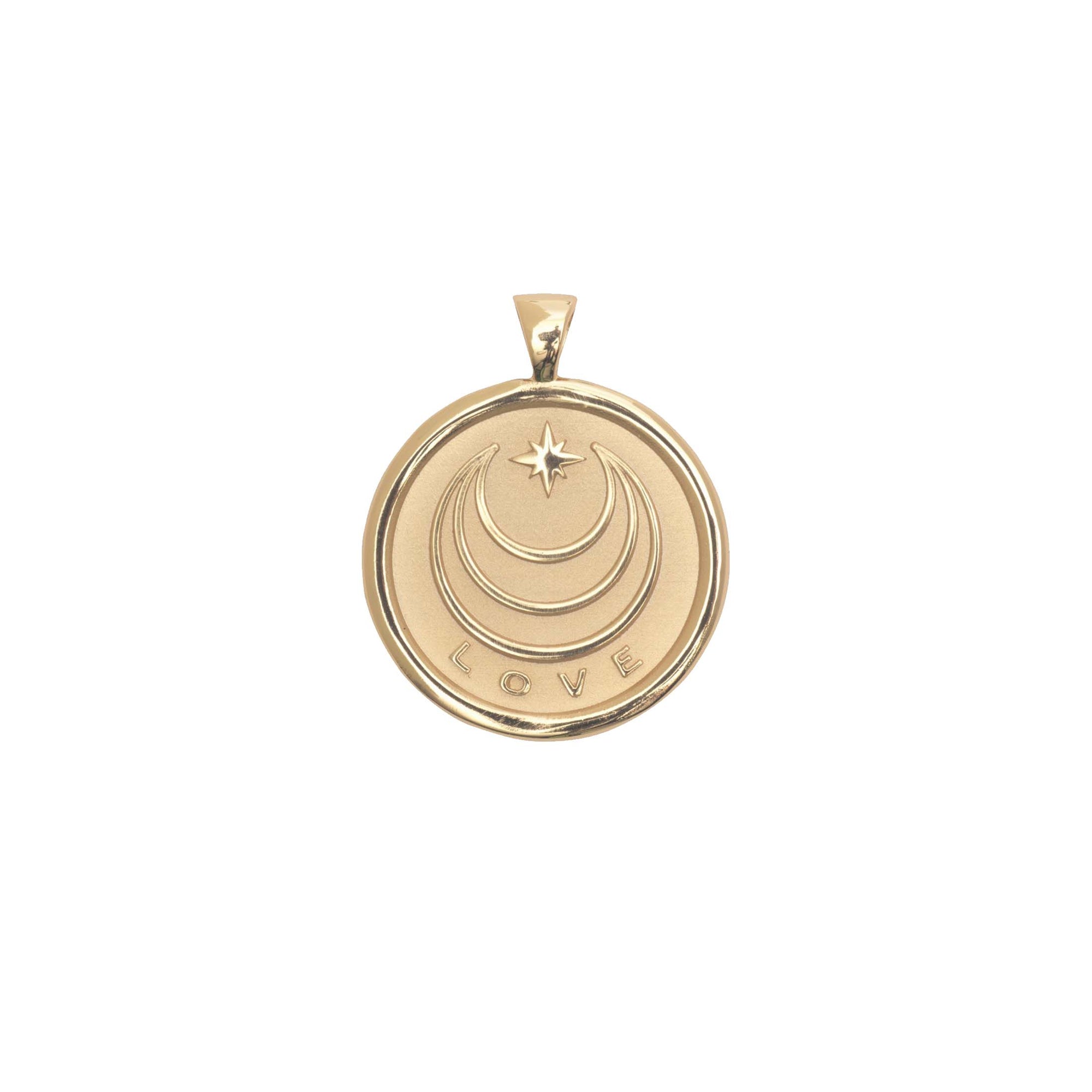 LOVE JW Small Pendant Coin in Solid Gold
