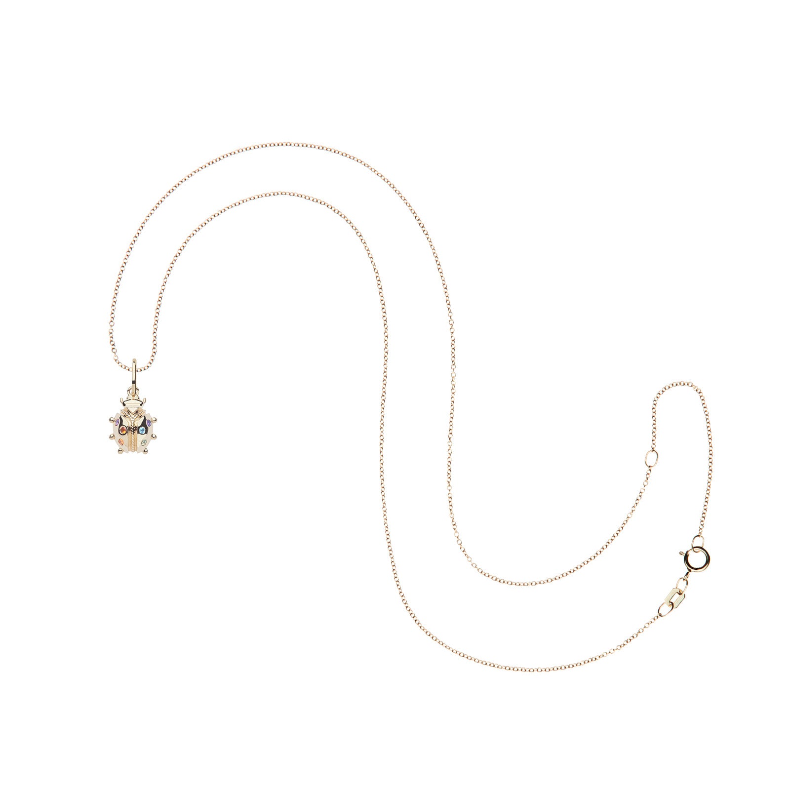Ladybug pendant on 10 karat adjustable chain