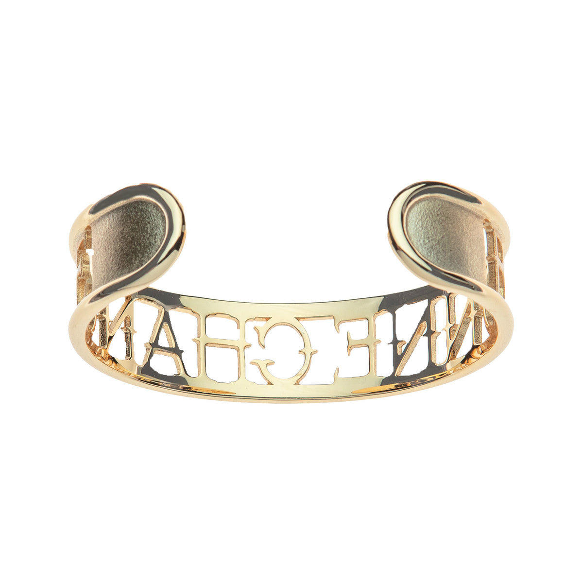 Inside of bonne chance cutout cuff