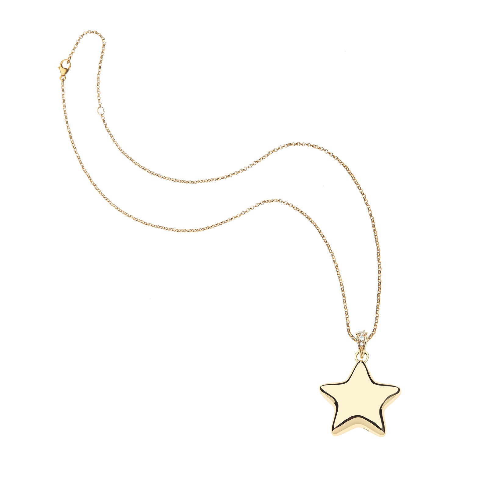Shining star pendant on the classic rolo chain