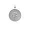 Silver Coin Pendant with Four leaf clover and horseshoe illustration