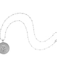 Silver Lucky Coin on Satellite Beaded Chain