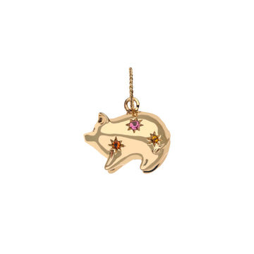 LUCKY Wishful Pig Pendant in Solid Gold