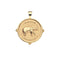 Gold Coin Pendant with Elephant and inscription "Bonne Chance"