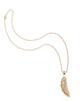 Lucky feather pendant on classic rolo chain