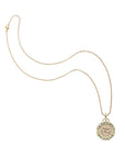 Gold lucky petite embellished coin on classic rolo chain