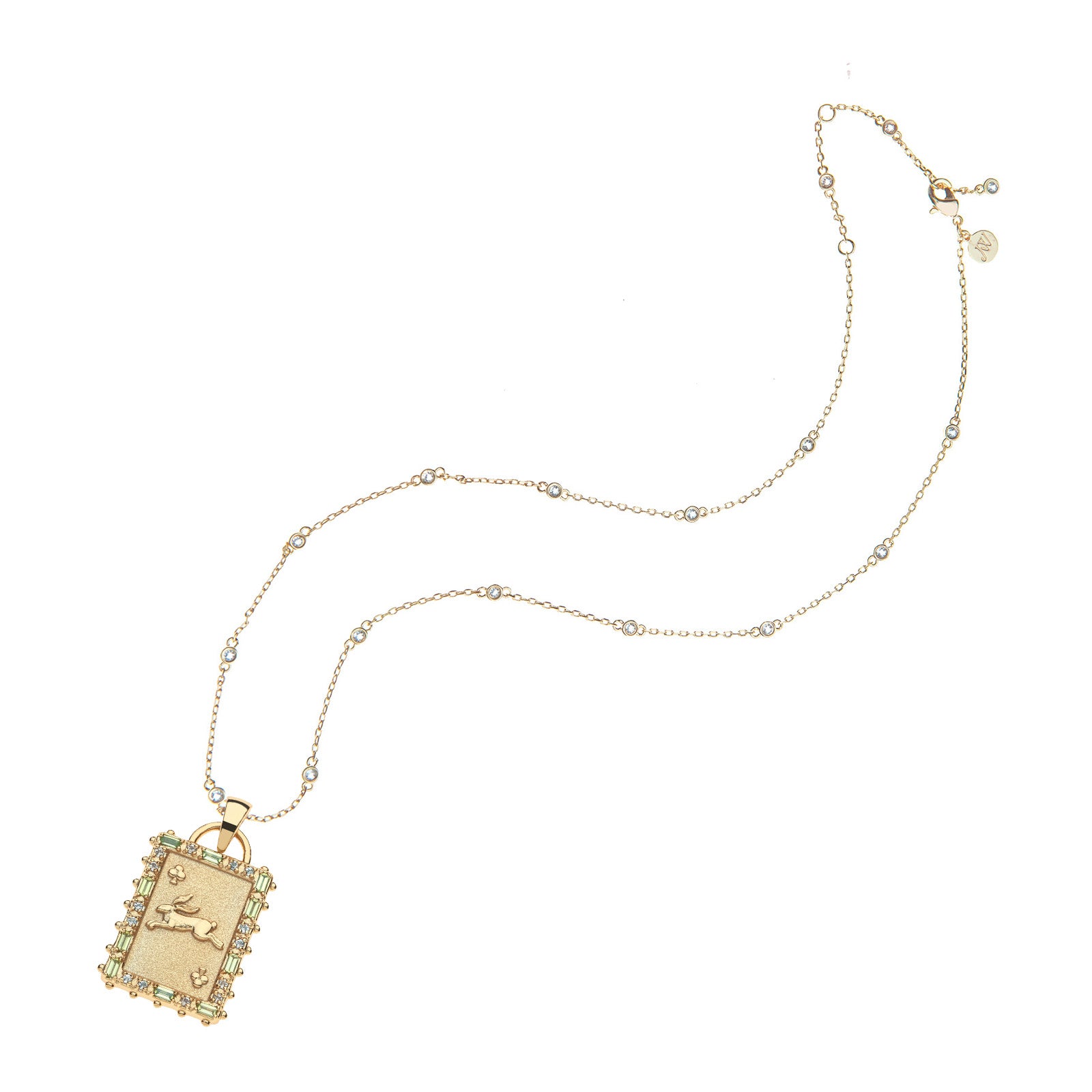 Lucky Clubs Card Pendant on the written in the stars chain in white topaz