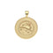 Gold coin pendant featuring a rabbit with moon and star details