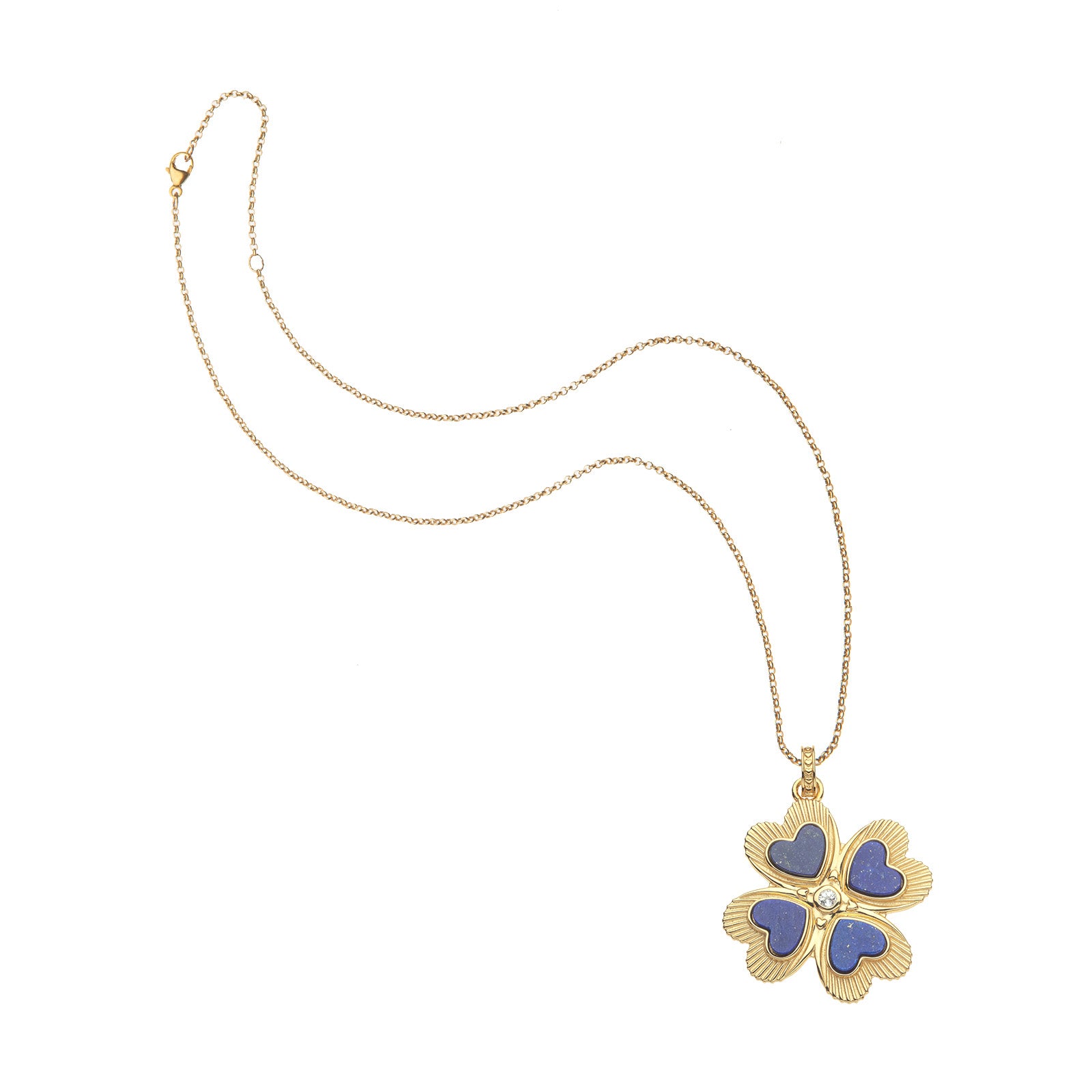 4 leaf clover pendant on classic rolo chain