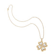 Four leaf clover pendant on classic rolo chain