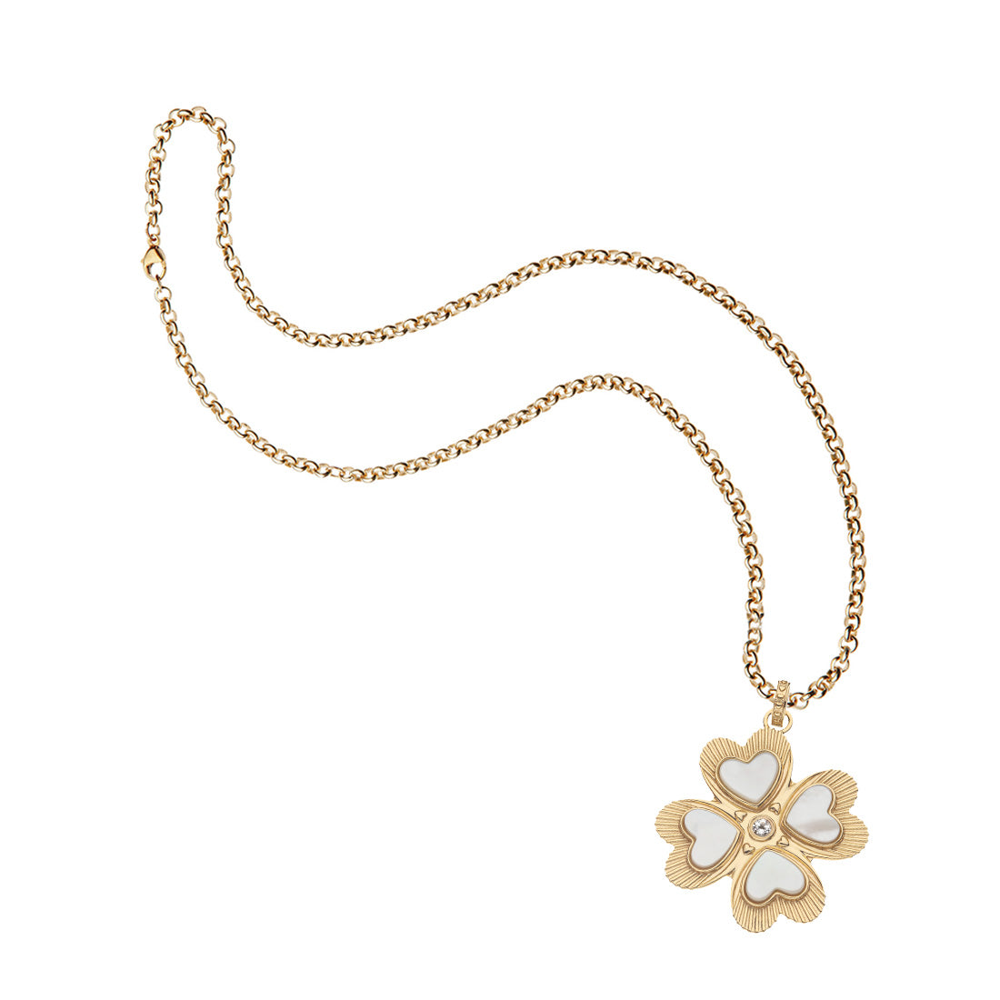 LUCKY in Love Clover Pendant with Mother of Pearl
