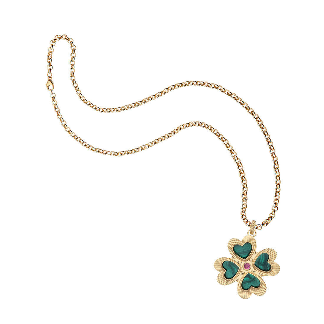 LUCKY in Love Clover Pendant with Malachite – Jane Win Jewelry