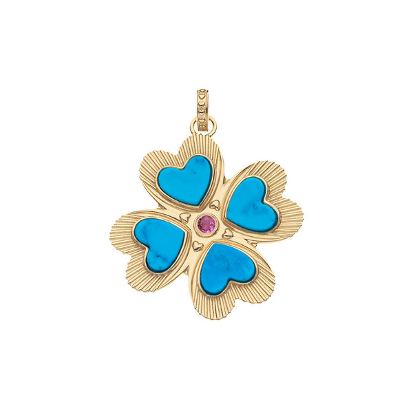 LUCKY in Love Clover Pendant with Turquoise – Jane Win Jewelry