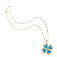 Lucky in love clover in turquoise on the classic rolo chain
