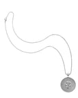 Silver Lucky coin on classic rolo chain