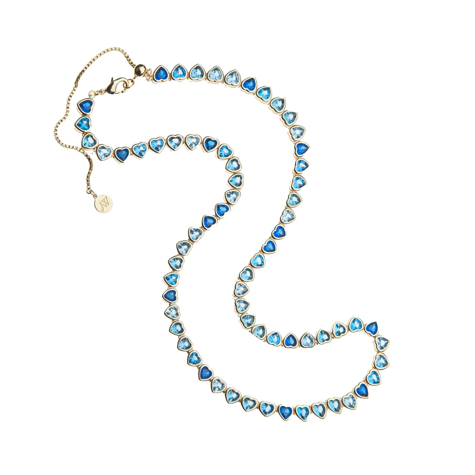 Made from love tennis necklace in blue ombre