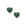 Malachite heart stud earrings with matching green enamel border 