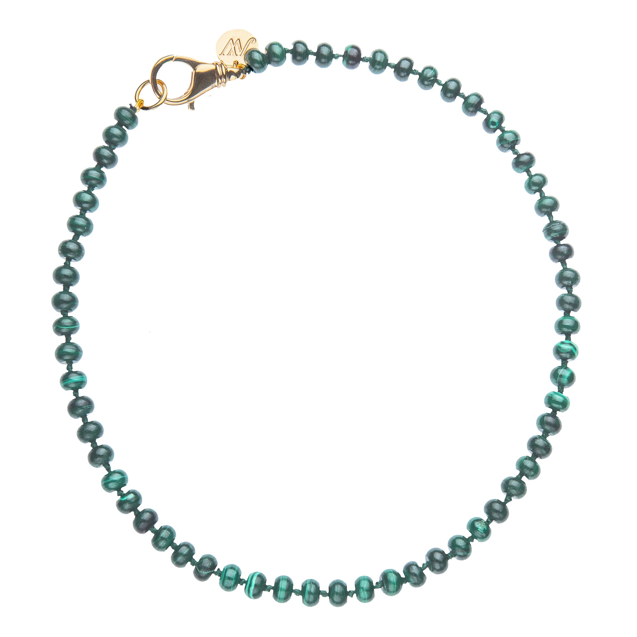 Petite Malachite Gemstone Beaded Necklace