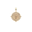 Gold Coin Featuring Tree of Life and Star Above Tree with white topaz border