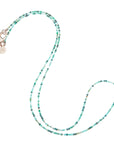 Multi Stone Double Wrap Diamond Cut Beaded Necklace