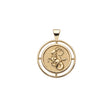 Gold coin pendant with the sea goat that represents the Capricorn zodiac sign