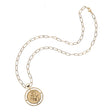 Gold small Capricorn pendant on drawn link chain