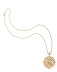 Gold original Aries coin pendant on classic rolo chain