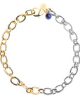 Two-tone Chunky Link Chain with Lapis Bead
