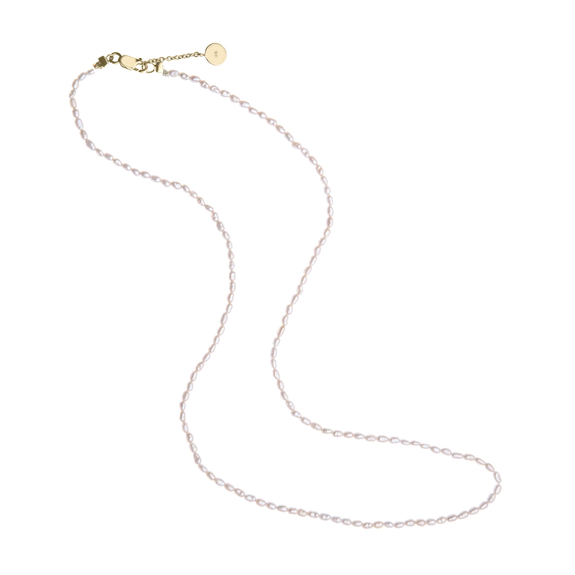 Rice Pearl Necklace in 10k Gold