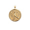 Gold Coin Pendant with bird and flower design