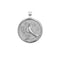 Silver Coin Pendant with bird and flower design