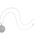 Silver Peace Coin on Satellite Beaded Chain