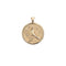 Gold Coin Pendant with bird and flower design