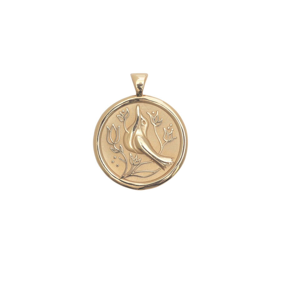 PEACE JW Small Pendant Coin in Solid Gold