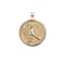 Gold Coin Pendant with bird and flower design