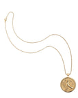 Gold Original Peace Coin Pendant on classic rolo chain