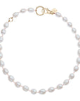 Lariat Pearl Necklace in White Pearl