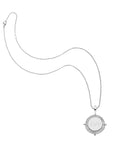 Embellished Personalized Petite Coin Pendant in Silver
