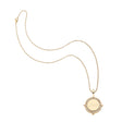 Gold engravable petite coin on classic rolo chain