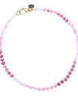 Pink Ombre Carved Stone Beaded Necklace