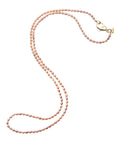 Double Wrap Rice Pearl Necklace in Pink